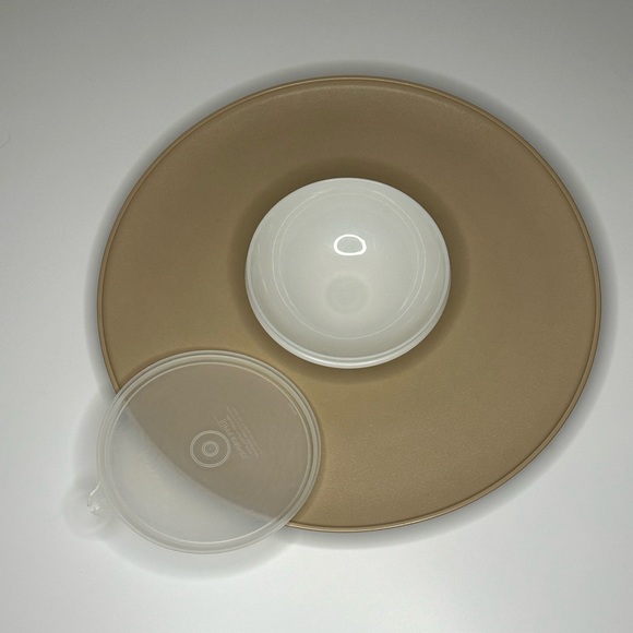 Vintage 3 Piece 14" Tupperware Chip Dip-N-Serve Appetizer Tray 492-2 and 238-1 - Picture 2 of 9